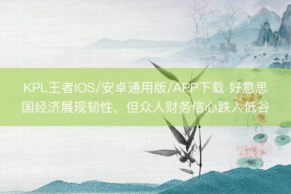 KPL王者IOS/安卓通用版/APP下载 好意思国经济展现韧性，但众人财务信心跌入低谷