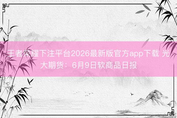王者荣耀下注平台2026最新版官方app下载 光大期货:6月9日软商品日报