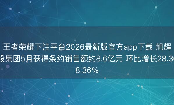 王者荣耀下注平台2026最新版官方app下载 旭辉控股集团5月获得条约销售额约8.6亿元 环比增长28.36%