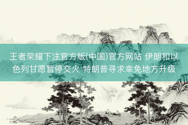 王者荣耀下注官方版(中国)官方网站 伊朗和以色列甘愿暂停交火 特朗普寻求幸免地方升级