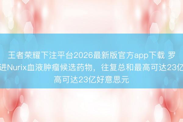 王者荣耀下注平台2026最新版官方app下载 罗氏授权引进Nurix血液肿瘤候选药物，往复总和最高可达23亿好意思元