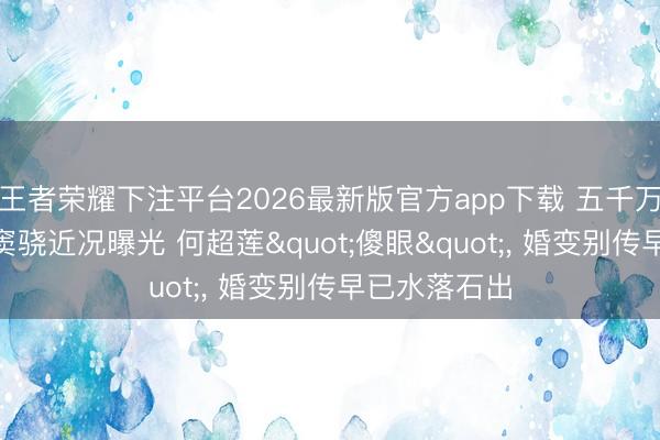 王者荣耀下注平台2026最新版官方app下载 五千万换来觉悟? 窦骁近况曝光 何超莲"傻眼"， 婚变别传早已水落石出