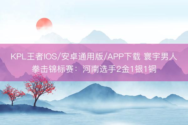 KPL王者IOS/安卓通用版/APP下载 寰宇男人拳击锦标赛：河南选手2金1银1铜
